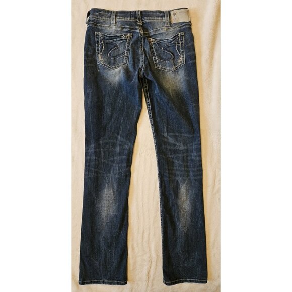 Silver Jeans Suki Straight Leg Women’s 30 x 34 Blue Mid Rise Fluid Denim - Picture 6 of 15